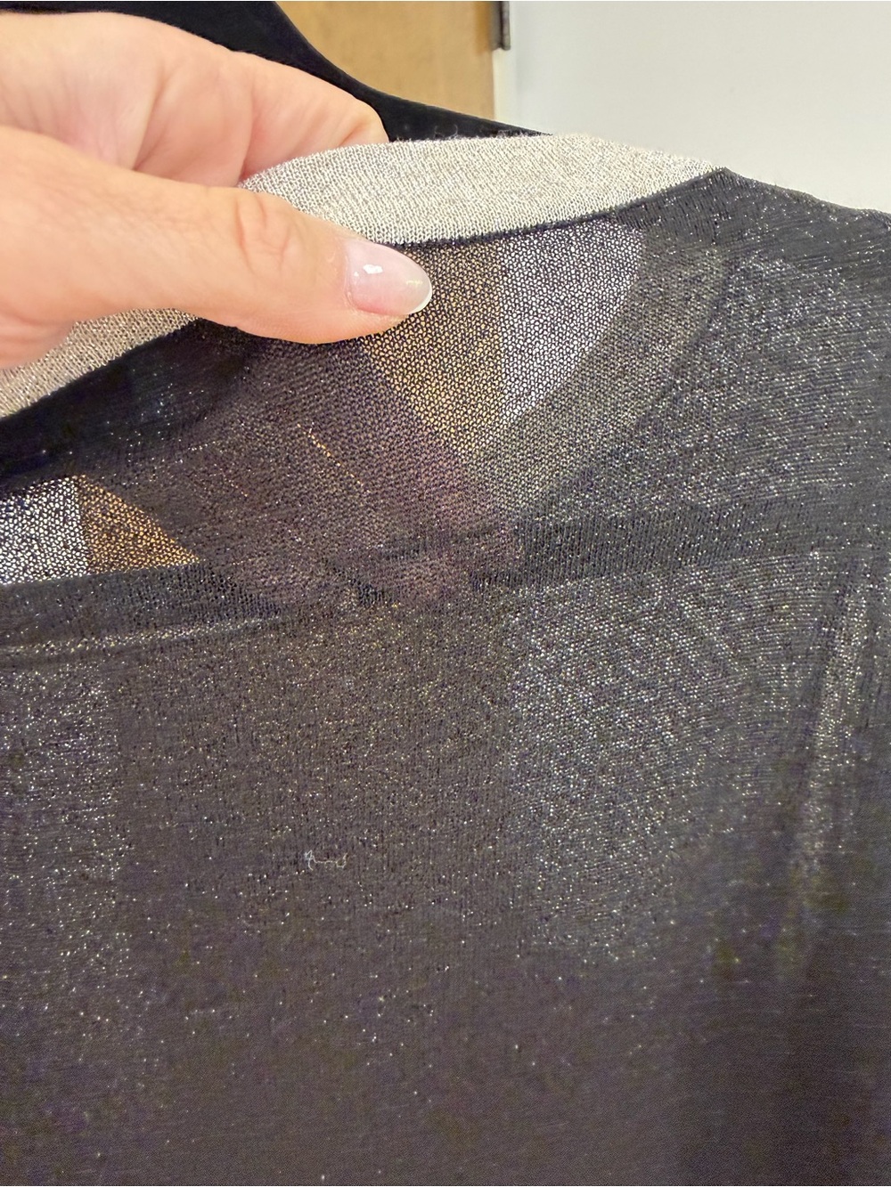 Dries Van Noten Sheer Black Lightweight Sweater W Silver Trim EUC - Picture 10 of 16
